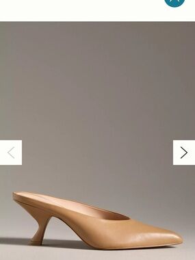 Maeve Tan Pointed-Toe Kitten-Heel Mule